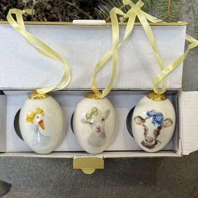 Подвес Hutschenreuther Яйцо пасхальное 8 см набор 3 шт. фарфор Германия  