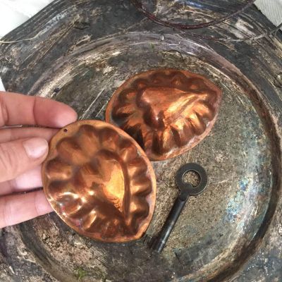 Форма медная для печенья, рисунок сердце