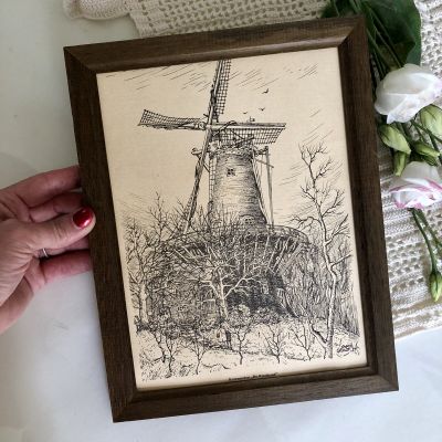 Литография 100 лет De Windhond Вурденская мельница