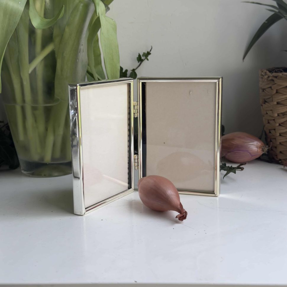 Рамка двойная для фото со стеклом 9х13 см серебрение