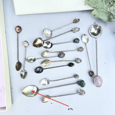 Ложка кофейная с натуральным камнем 15 см