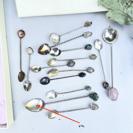 Ложка кофейная с натуральным камнем 15 см