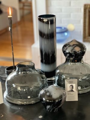 Ваза с крышкой купола России Kosta Boda 29 см хрусталь Швеция