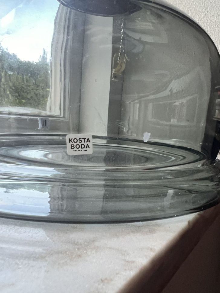 Ваза с крышкой купола России Kosta Boda 29 см хрусталь Швеция 