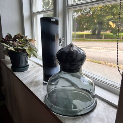 Ваза с крышкой купола России Kosta Boda 29 см хрусталь Швеция 