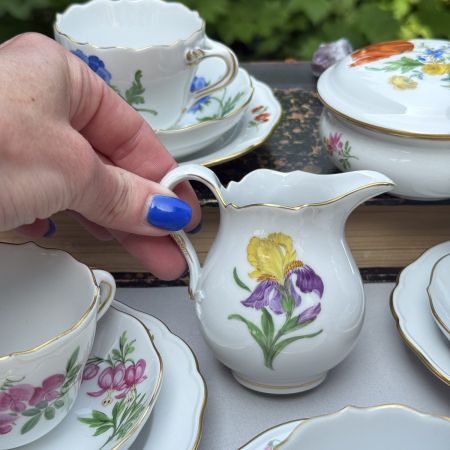 Сахарница молочник набор 2 предмета Meissen Мейсенский букет​ 1966 г. Германия