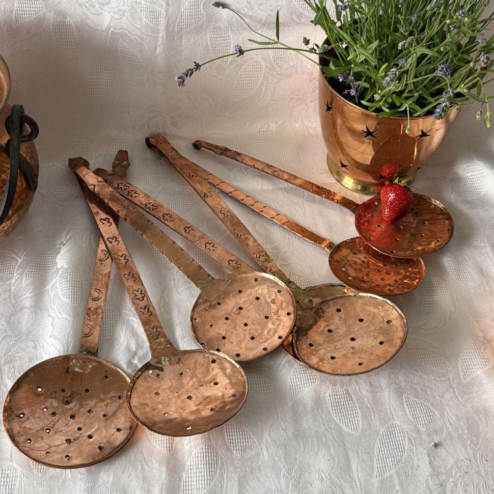 Шумовка 34 см медь