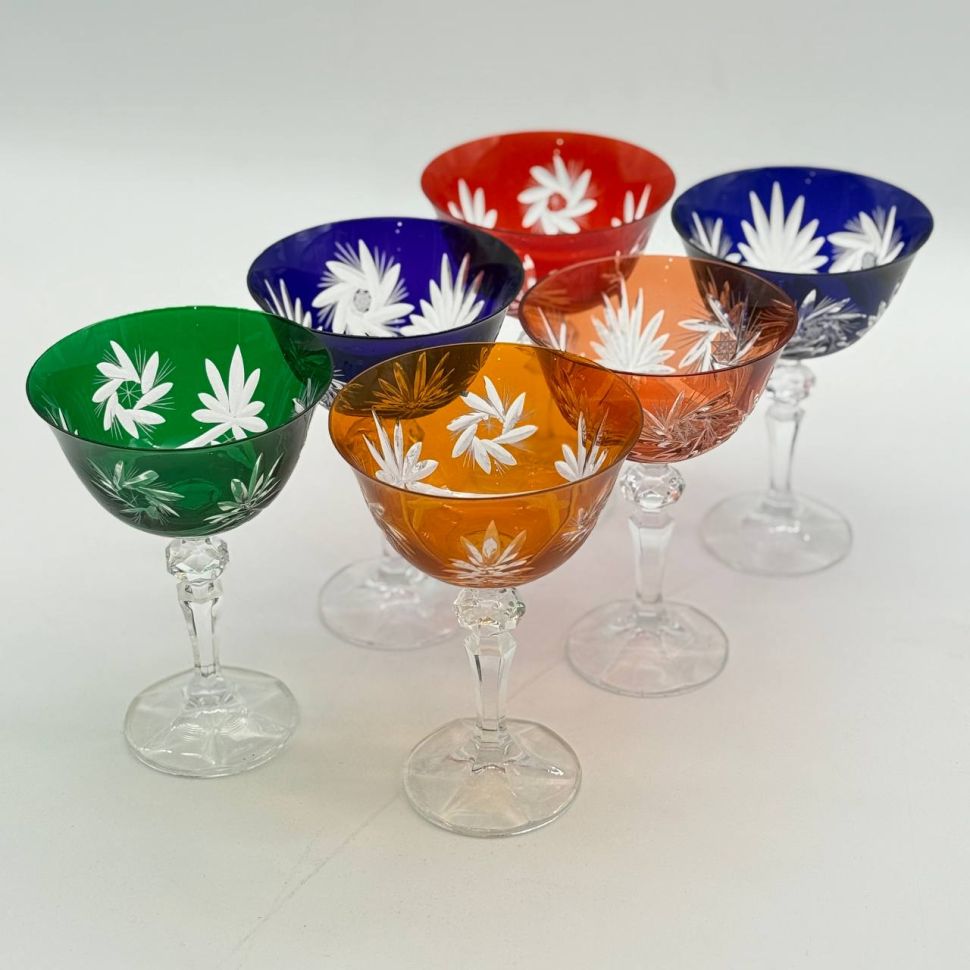 Бокал креманка 200 мл набор 6 шт Арлекин хрусталь Чехия