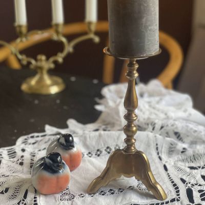 Подсвечник для широкой свечи 23 см бронза