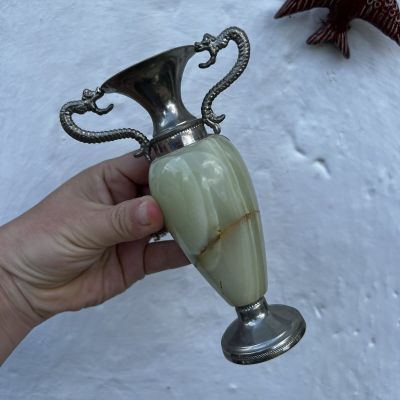 Ваза подсвечник Драконы 15 см оникс металл