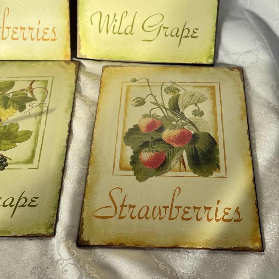 Табличка жестяная Клубника 19х28 см