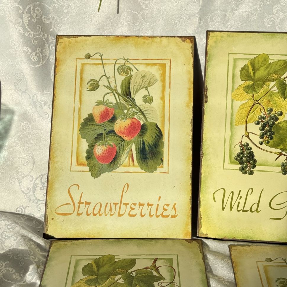 Табличка жестяная Клубника 19х28 см