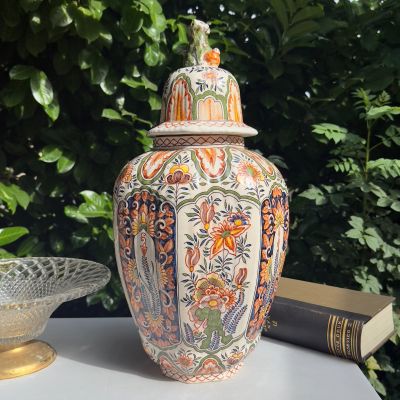 Ваза с крышкой чайница 52 см 17 век полихром