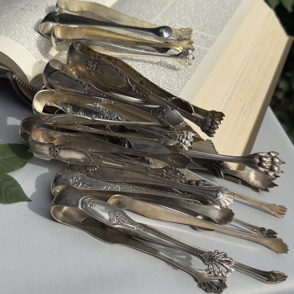 Щипцы для льда и сахара Лев 14 см серебрение Франция