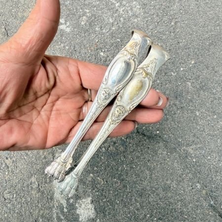 Щипцы для льда и сахара Лев 14 см серебрение Франция