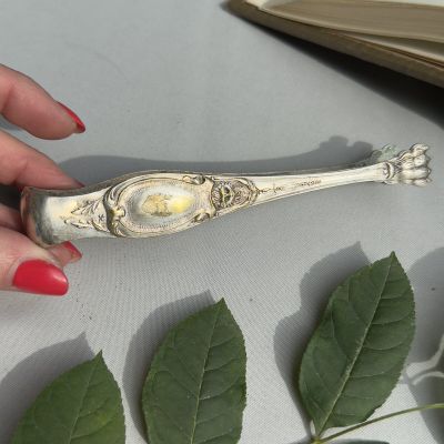 Щипцы для льда и сахара Лев 14 см серебрение Франция