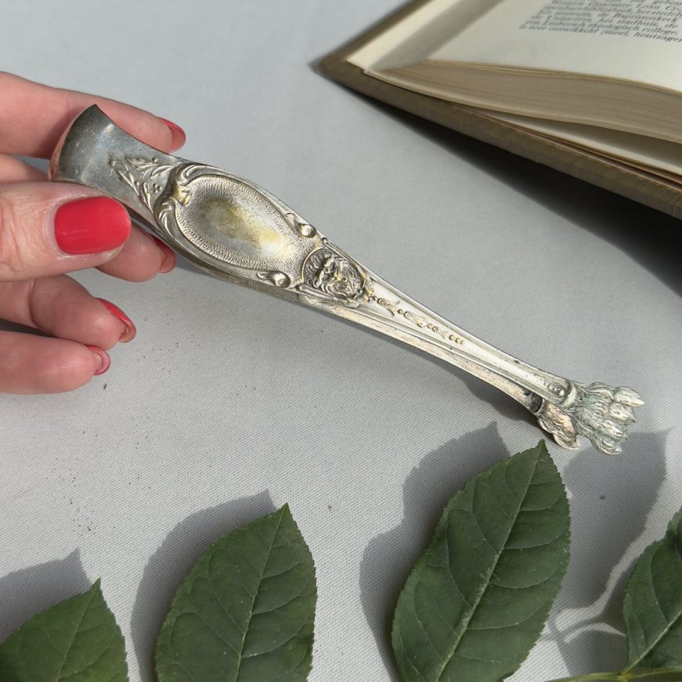 Щипцы для льда и сахара Лев 14 см серебрение Франция