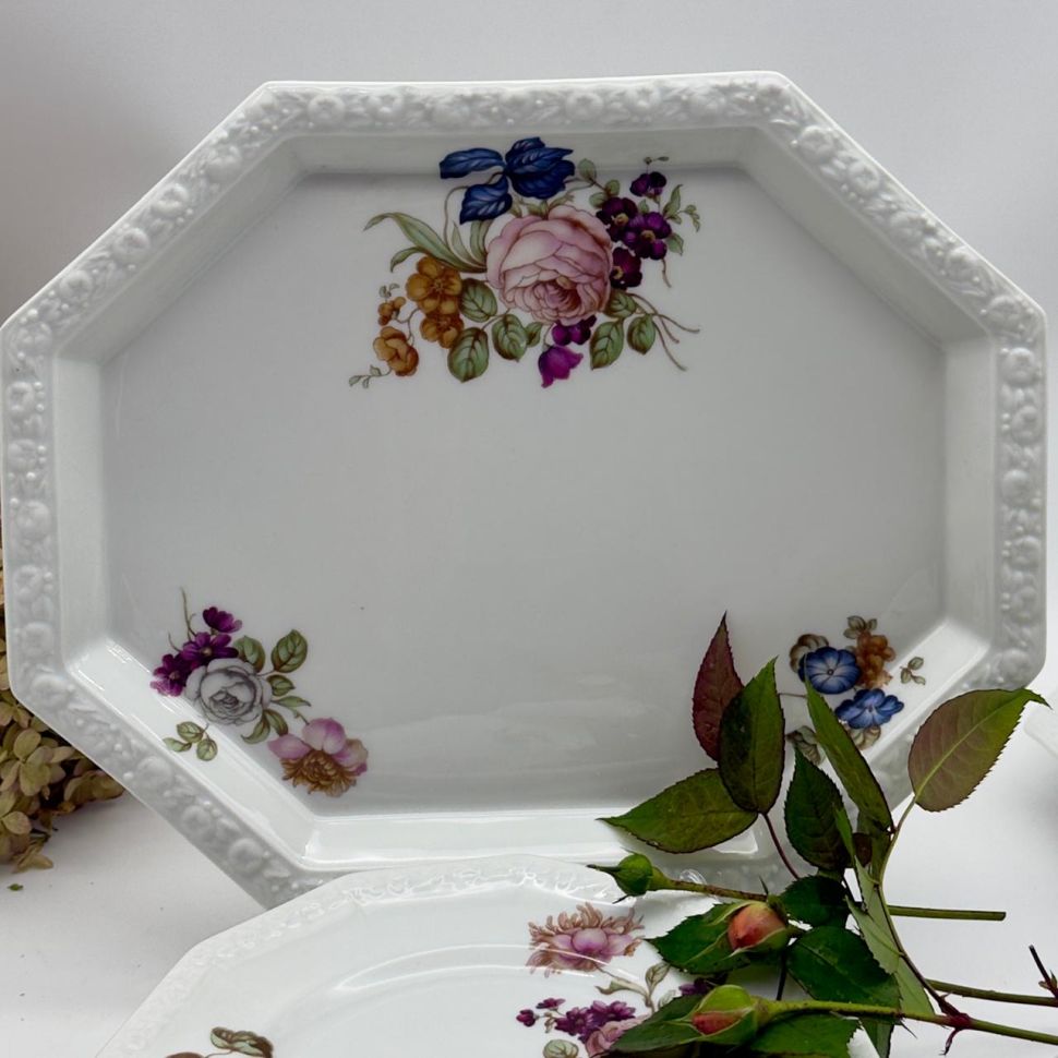 Блюдо Rosenthal Classic Rose Садовые цветы 32 см Германия 