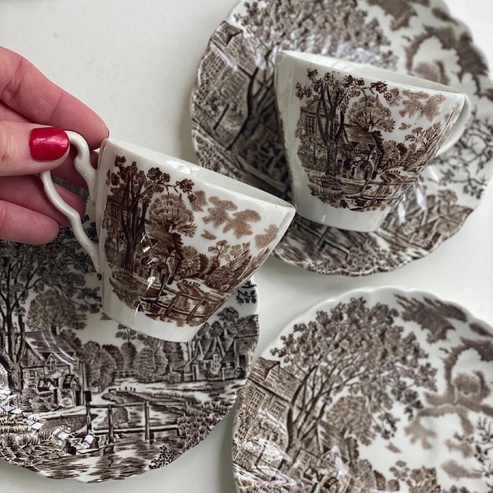 Кофейная пара 200 мл Cotswold Johnson Brothers Англия (кракелюр в чашке)