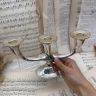 Канделябр подсвечник на 3 свечи 25 см серебрение