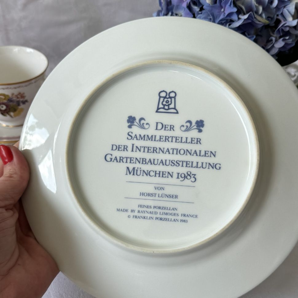 Тарелка Raynaud Limoges Franklin Porcelain 23 см 1983 г