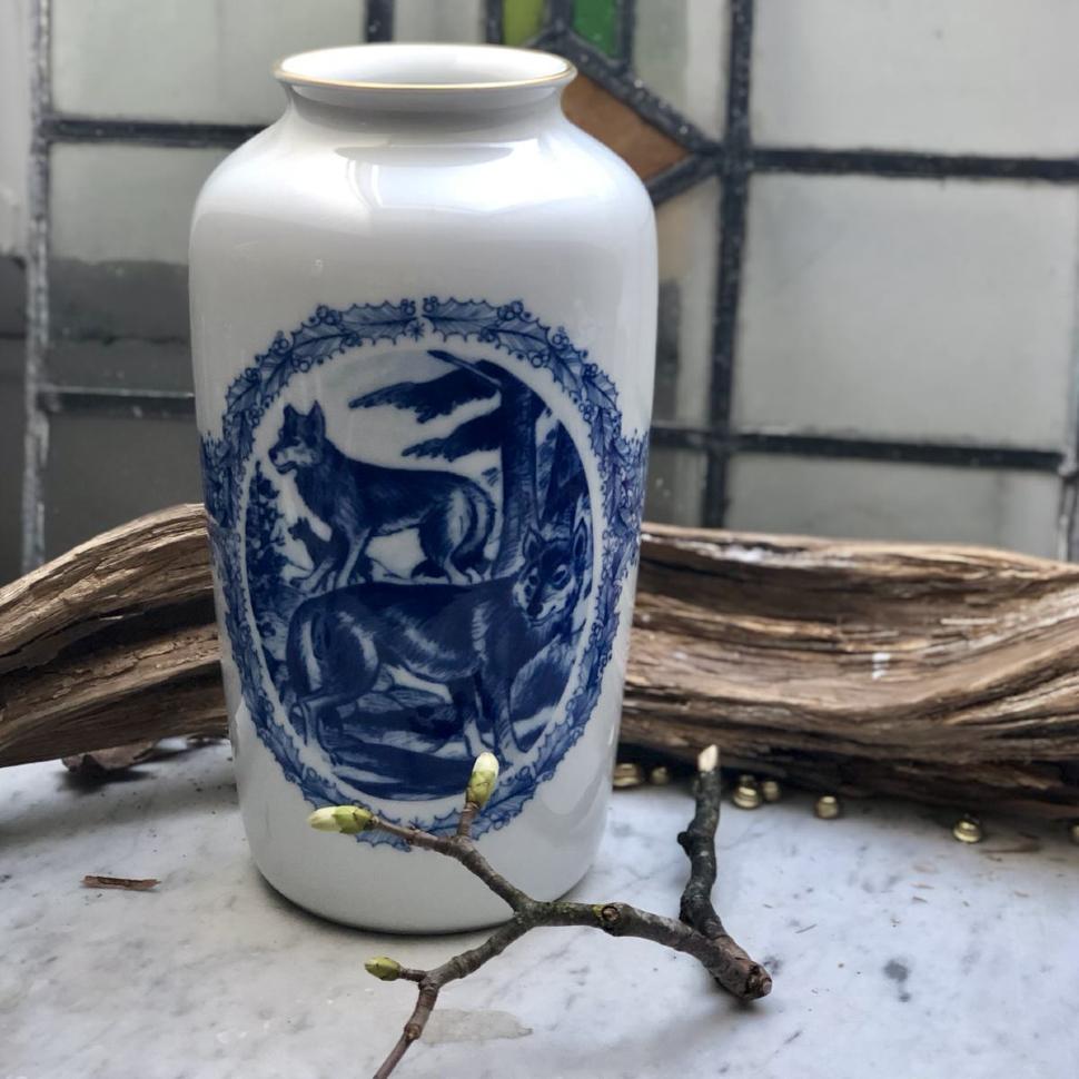 Ваза 3,5 л волки Ravn Porslin Engelholm Svensk Jul 1977 год