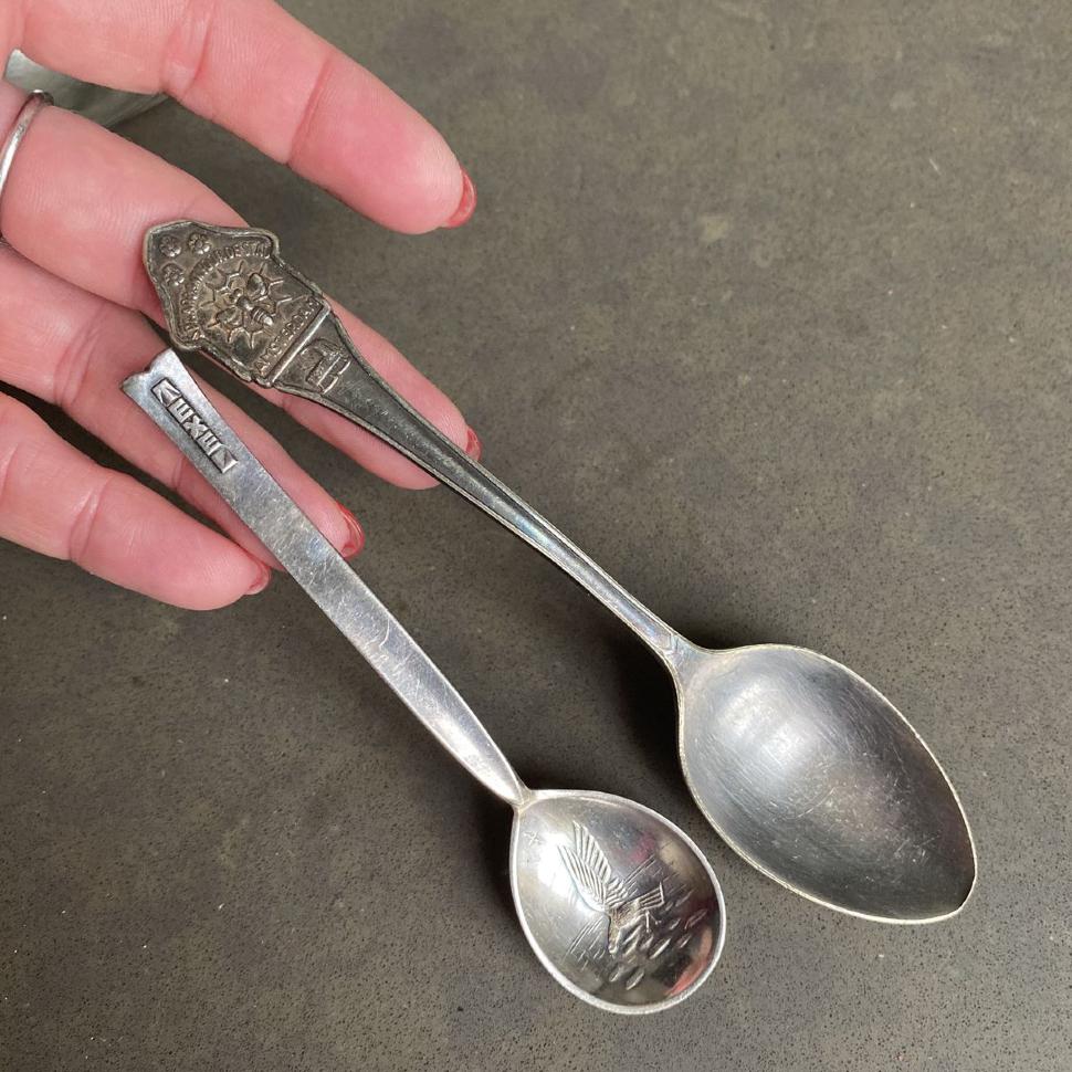 Ложка чайная и кофейная 14 см набор 2 шт мельхиор