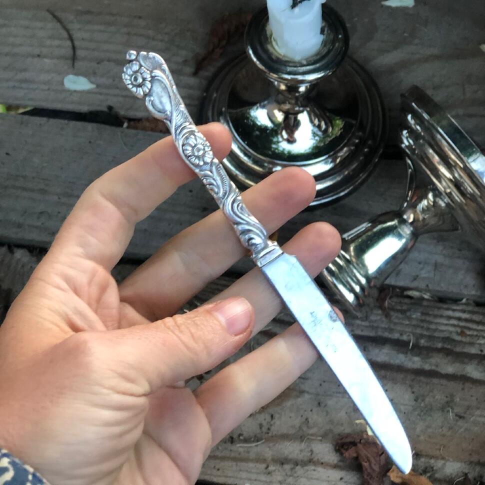 Нож десертный 16 см Роза сталь