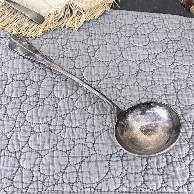 Половник 31 см серебрение патина 