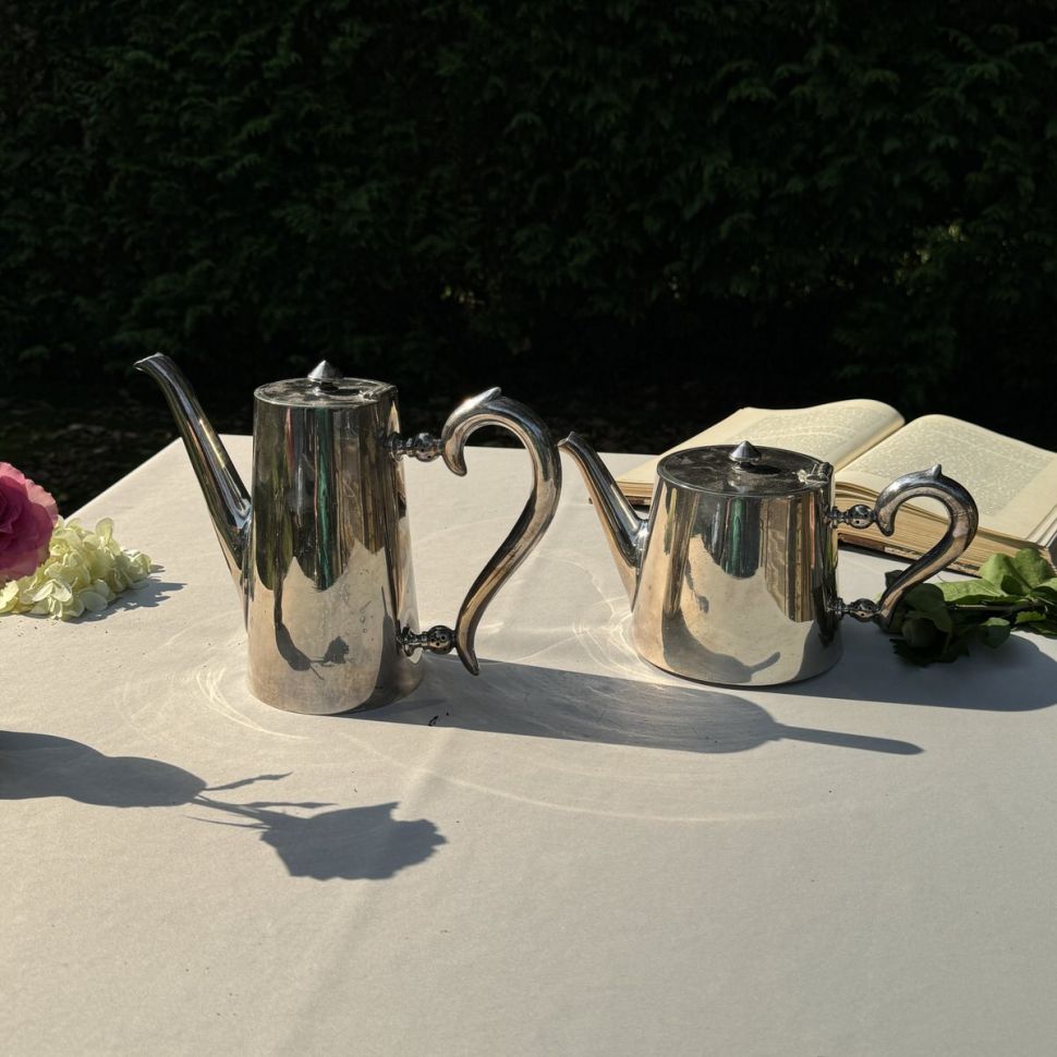 Чайник кофейник 1 л серебрение