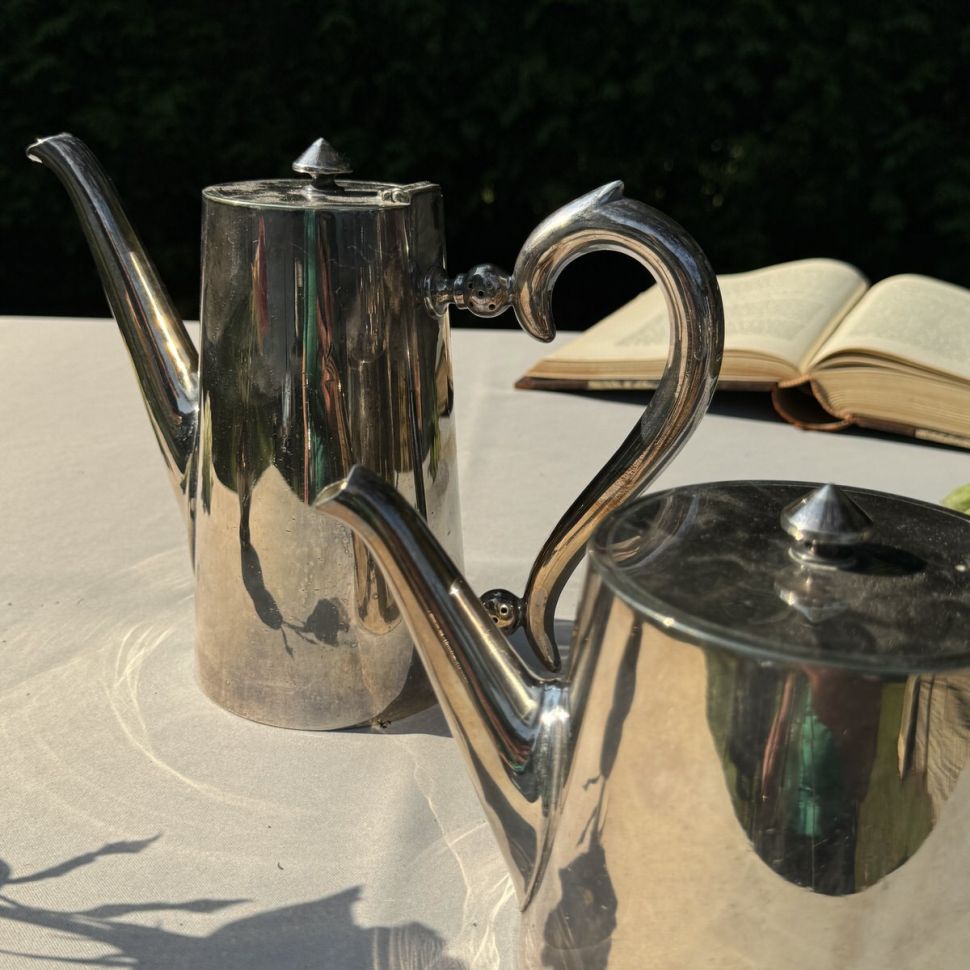 Чайник кофейник 1 л серебрение