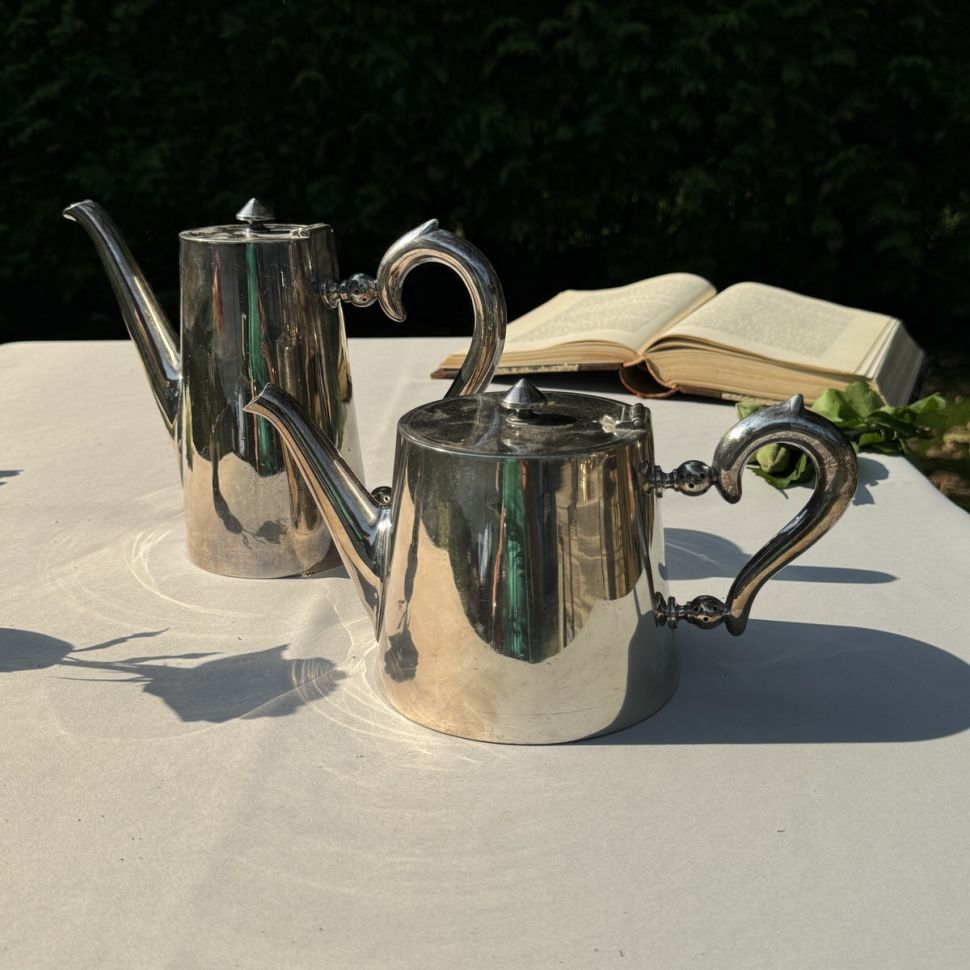 Чайник кофейник 1 л серебрение