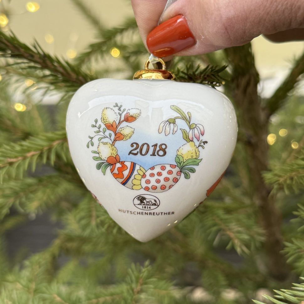 Подвес Hutschenreuther Сердце фарфор 8 см Германия 2018 г. 