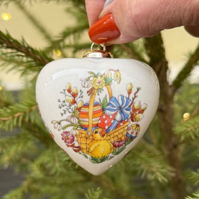 Подвес Hutschenreuther Сердце фарфор 8 см Германия 2018 г.