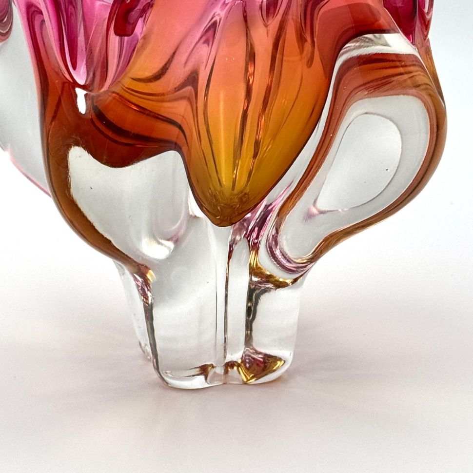 Ваза Богемия 20 см накладной цветной хрусталь