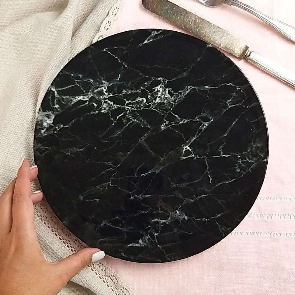 Тарелка 27 см Marmory Black фарфор