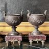 Ваза каминная 24 см 19 век Франция шпиатр мрамор 