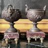 Ваза каминная 24 см 19 век Франция шпиатр мрамор 