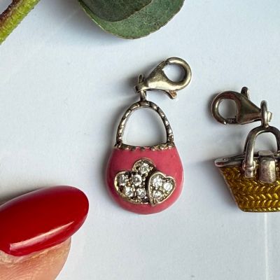 Подвеска шарм Сумка розовая 1,6 см в стиле Thomas Sabo 925