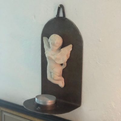 Подсвечник настенный 19 см металл гипс