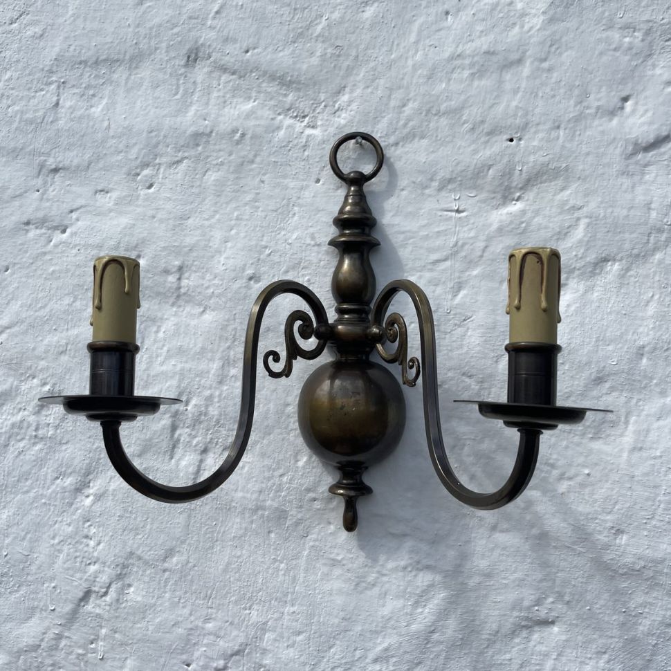 Бра с двумя светильниками 35 см бронза