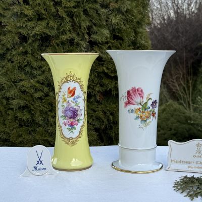 Ваза Meissen 24 см Мейсенский букет 1924-1934 гг Германия ручная роспись