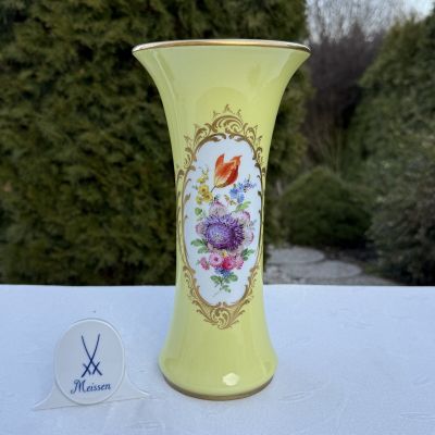 Ваза Meissen 24 см Мейсенский букет 1924-1934 гг Германия ручная роспись