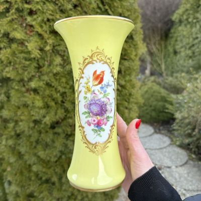 Ваза Meissen 24 см Мейсенский букет 1924-1934 гг Германия ручная роспись