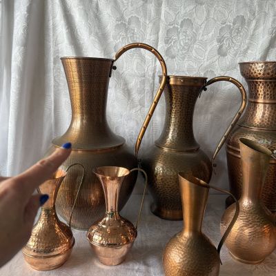 Кувшин с ручкой 45 см медь