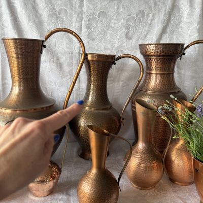 Кувшин с ручкой 45 см медь