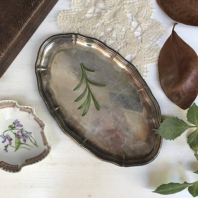 Поднос овальный мельхиор