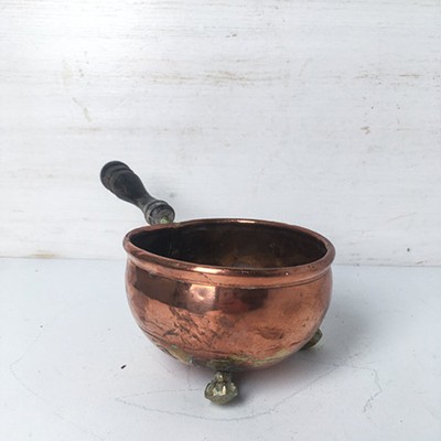 Ковш малый медный с деревянной ручкой