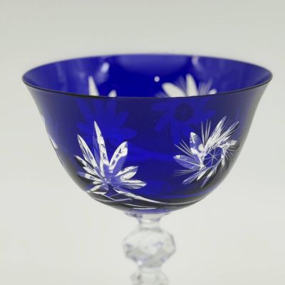 Бокал креманка 200 мл синий хрусталь Чехия