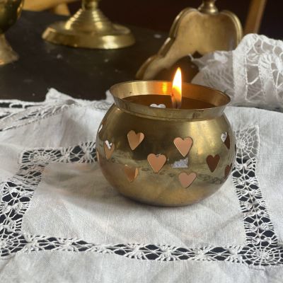 Подсвечник Сердце 8 см латунь